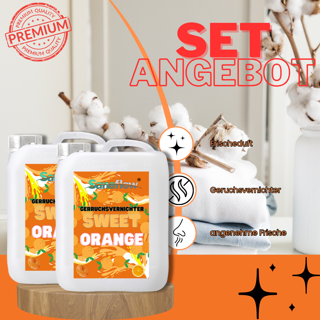 Geruchsentferner Tier Sweet Orange â Dauerhaft gegen Katzen- & Hunde Urin, hinterlĂ€sst angenehmen Duft