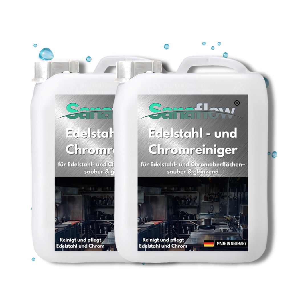 Chrom Reiniger für Bad & Küche – Sanaflow für streifenfreien Glanz auf Armaturen, Duschen & mehr