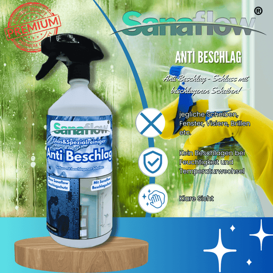 Antibeschlagmittel für Auto & Haushalt – Sanaflow für klare Sicht bei Feuchtigkeit und Temperaturwechsel - Sanaflow - Anti Beschlag