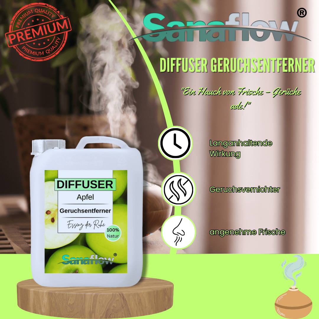 Apfel Sanaflow Raumduft Diffuser – Langanhaltender, natürlicher Duft - Sanaflow - Geruchsentferner