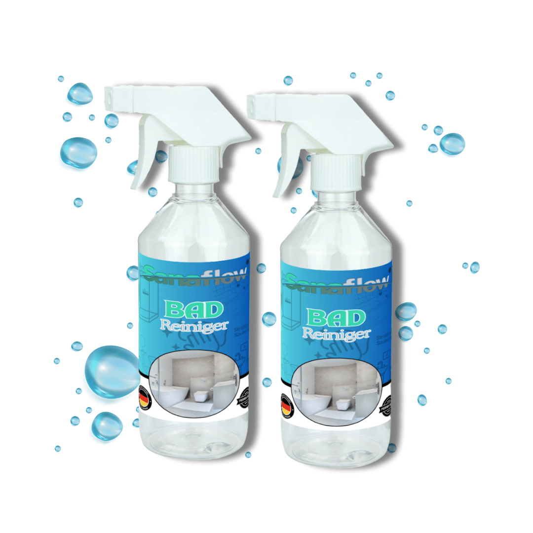 Badreiniger für Waschbecken & Fliesen – Entfernt Kalk, Seifenreste, Wasserflecken – Für ein sauberes Bad - Sanaflow - Küchenreiniger