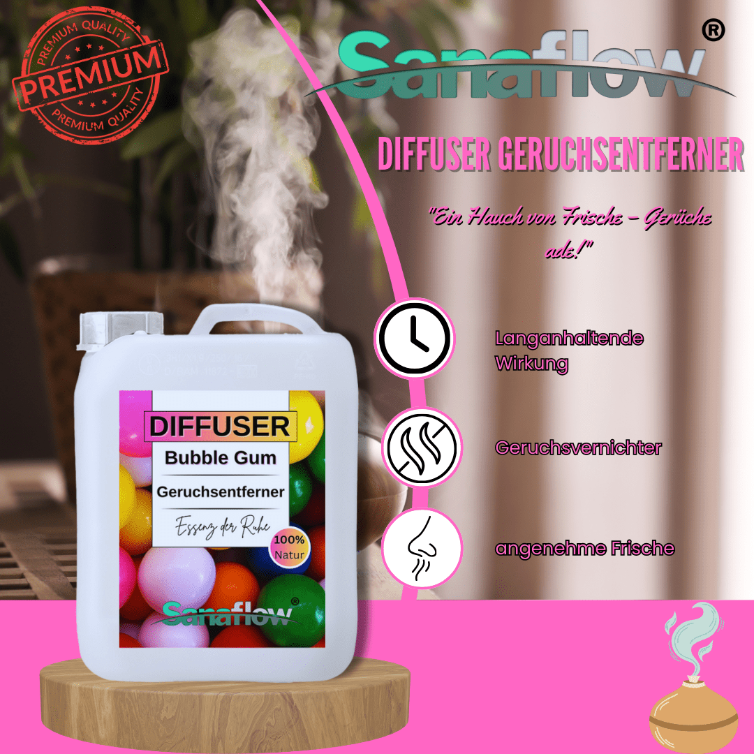 Bubble Gum Sanaflow Raumduft Diffuser – Langanhaltender, natürlicher Duft - Sanaflow - Geruchsentferner
