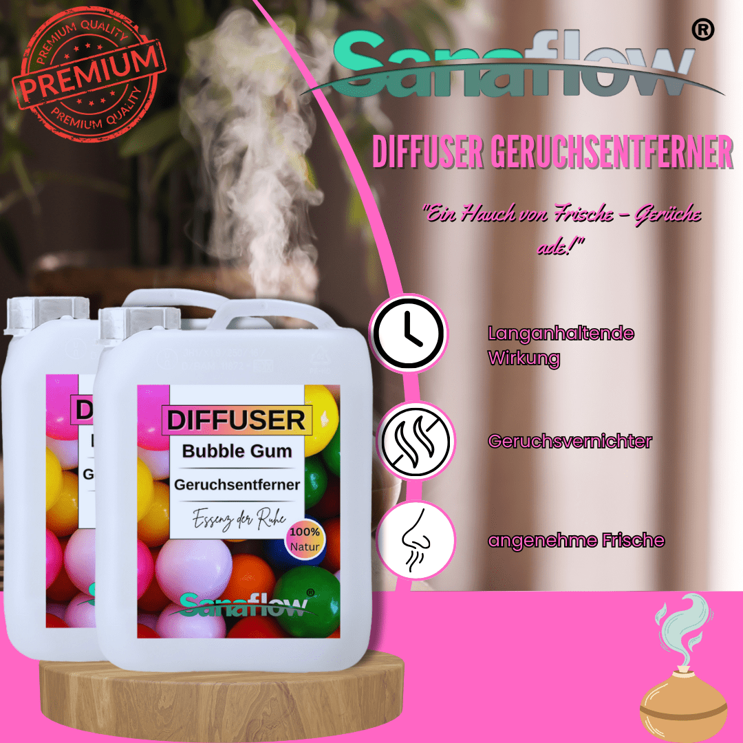 Bubble Gum Sanaflow Raumduft Diffuser – Langanhaltender, natürlicher Duft - Sanaflow - Geruchsentferner