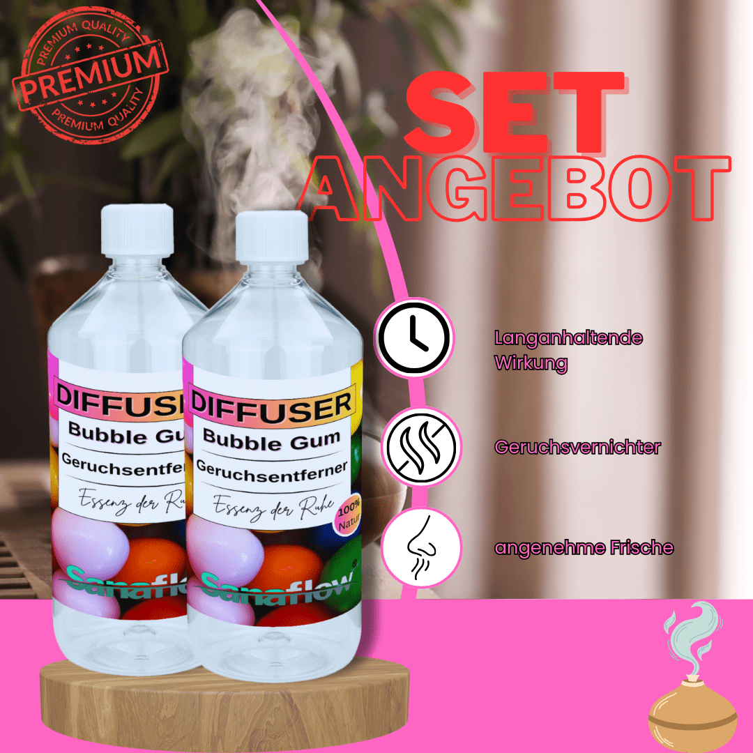 Bubble Gum Sanaflow Raumduft Diffuser – Langanhaltender, natürlicher Duft - Sanaflow - Geruchsentferner
