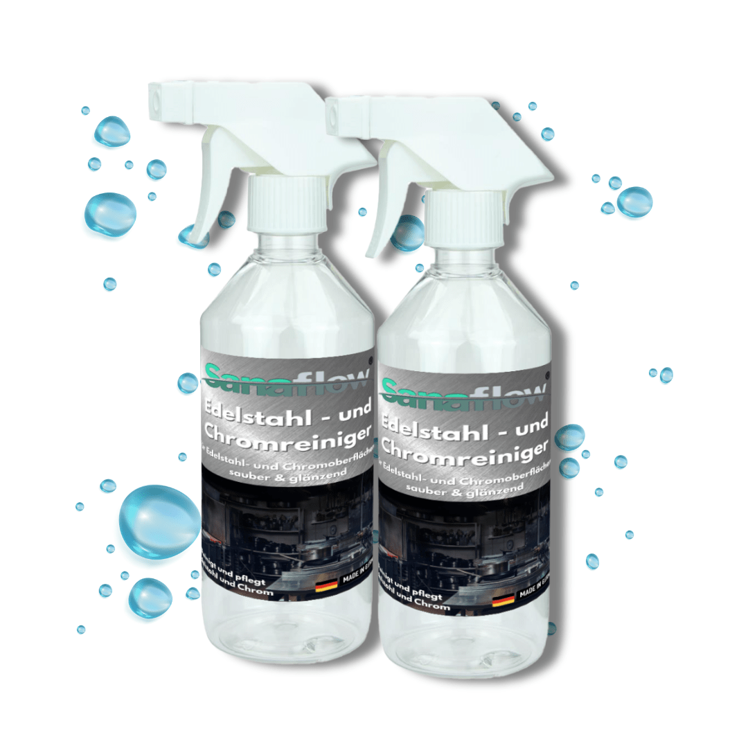 Chrom Reiniger für Bad & Küche – Sanaflow für streifenfreien Glanz auf Armaturen, Duschen & mehr - Sanaflow - Chrom und Edelstahlreiniger