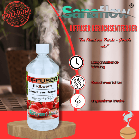 Erdbeere Sanaflow Raumduft Diffuser – Langanhaltender, natürlicher Duft - Sanaflow - Geruchsentferner