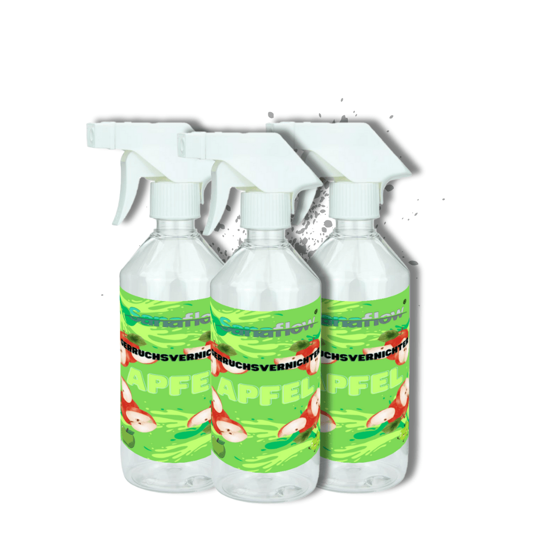 Geruchsentferner Tier Apfel â Dauerhaft gegen Katzen - & Hunde Urin, hinterlĂ€sst angenehmen Duft - Sanaflow - Geruchsentferner