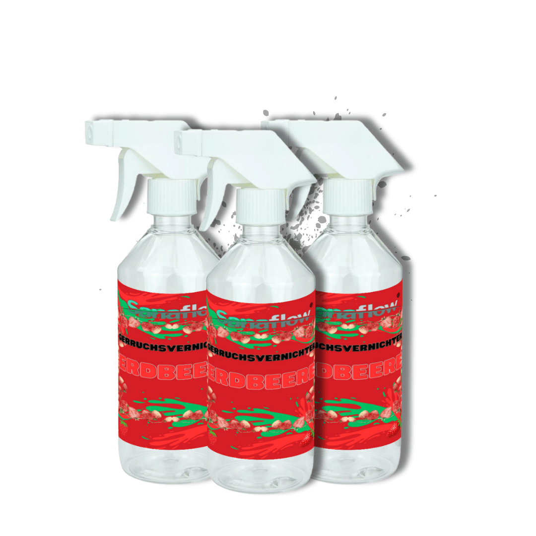 Geruchsentferner Tier Erdbeere â Dauerhaft gegen Katzen - & Hunde Urin, hinterlĂ€sst angenehmen Duft - Sanaflow - Geruchsentferner