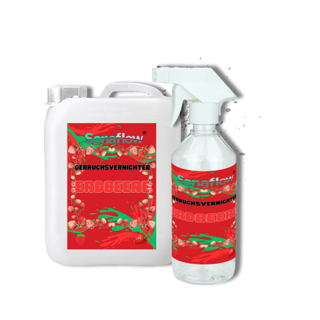 Geruchsentferner Tier Erdbeere â Dauerhaft gegen Katzen - & Hunde Urin, hinterlĂ€sst angenehmen Duft - Sanaflow - Geruchsentferner