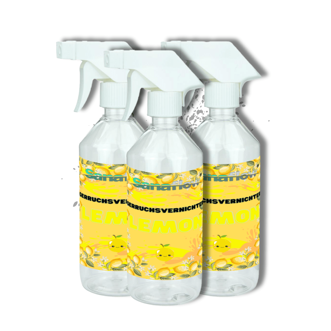 Geruchsentferner Tier Lemon â Dauerhaft gegen Katzen - & Hunde Urin, hinterlĂ€sst angenehmen Duft - Sanaflow - Geruchsentferner