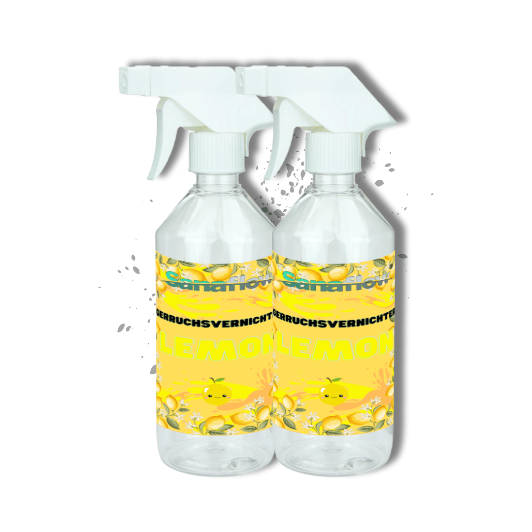 Geruchsentferner Tier Lemon â Dauerhaft gegen Katzen - & Hunde Urin, hinterlĂ€sst angenehmen Duft - Sanaflow - Geruchsentferner