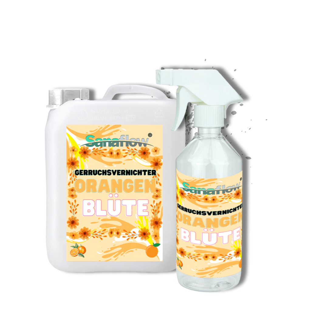 Geruchsentferner Tier Orangenblüte – Dauerhaft gegen Katzen - & Hunde Urin, hinterlässt angenehmen Duft - Sanaflow - Geruchsentferner
