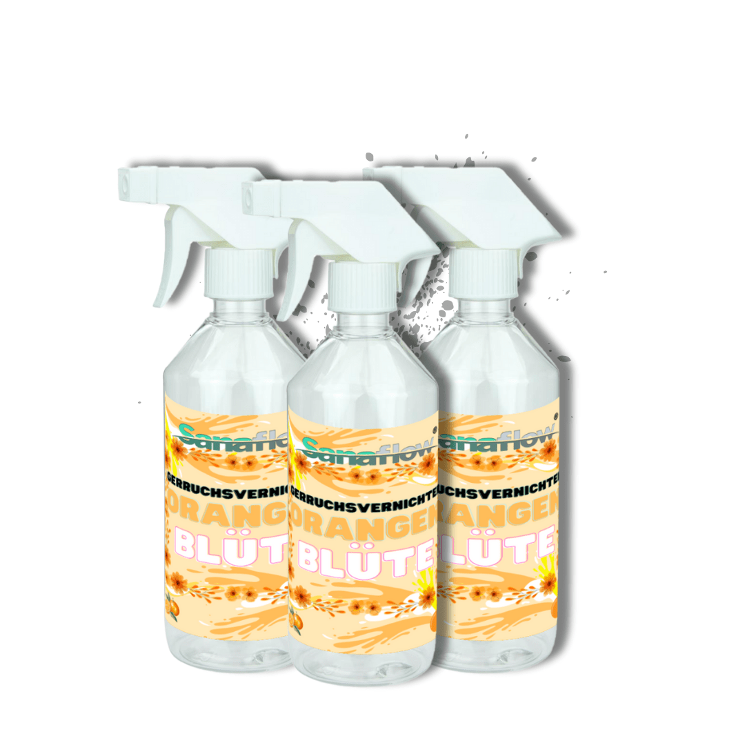 Geruchsentferner Tier Orangenblüte – Dauerhaft gegen Katzen - & Hunde Urin, hinterlässt angenehmen Duft - Sanaflow - Geruchsentferner