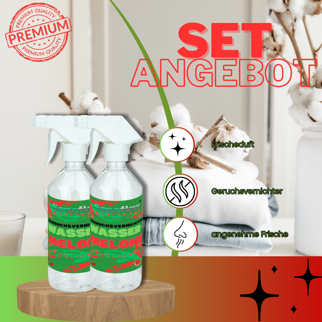 Geruchsentferner Tier Wassermelone â Dauerhaft gegen Katzen - & Hunde Urin, hinterlĂ€sst angenehmen Duft - Sanaflow - Geruchsentferner