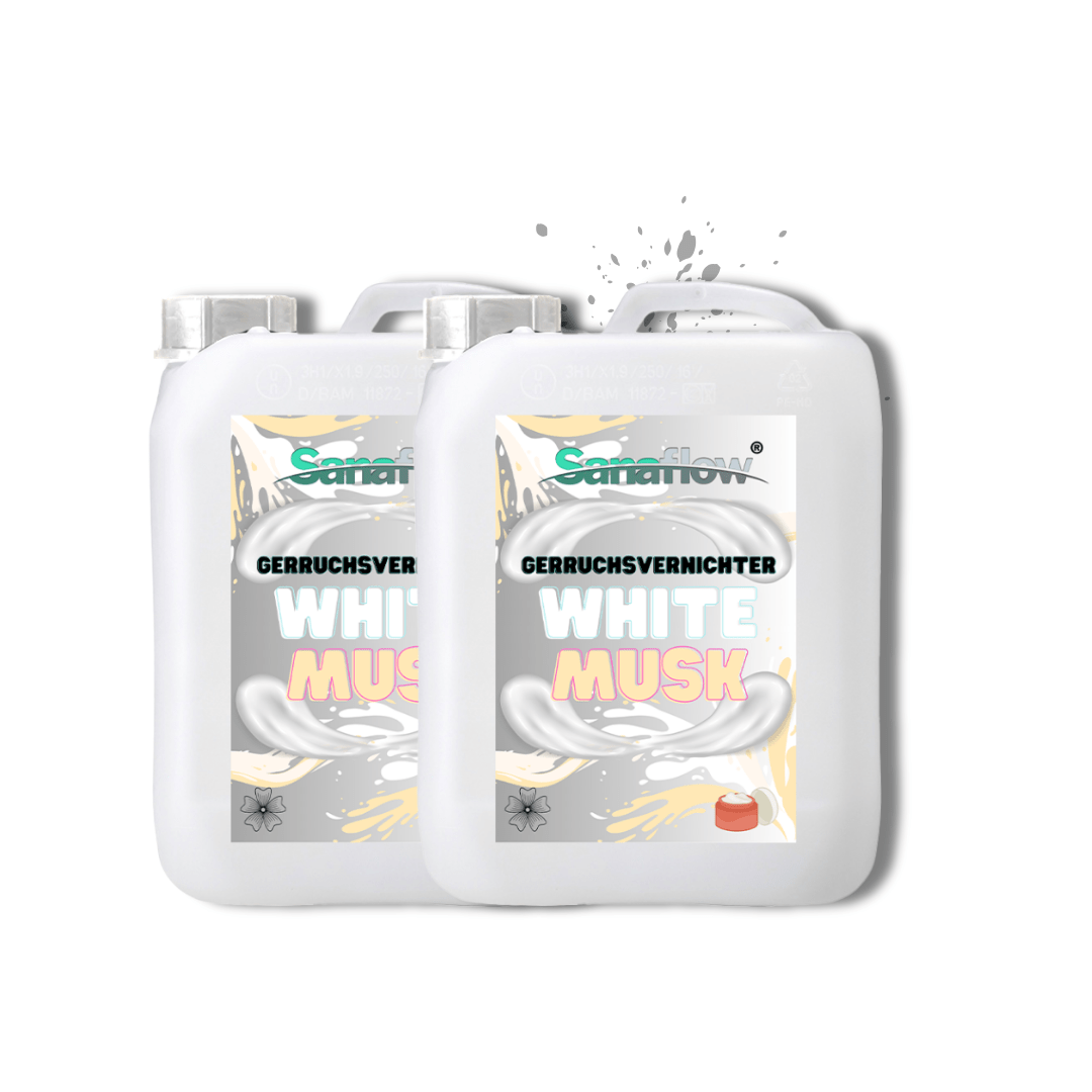 Geruchsentferner Tier White Musk â Dauerhaft gegen Katzen - & Hunde Urin, hinterlĂ€sst angenehmen Duft - Sanaflow - Geruchsentferner