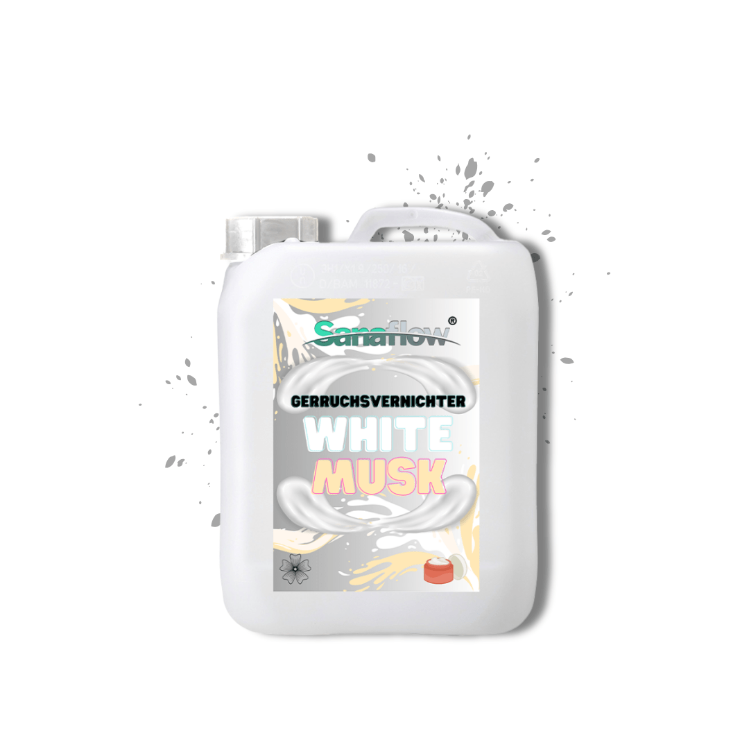 Geruchsentferner Tier White Musk â Dauerhaft gegen Katzen - & Hunde Urin, hinterlĂ€sst angenehmen Duft - Sanaflow - Geruchsentferner