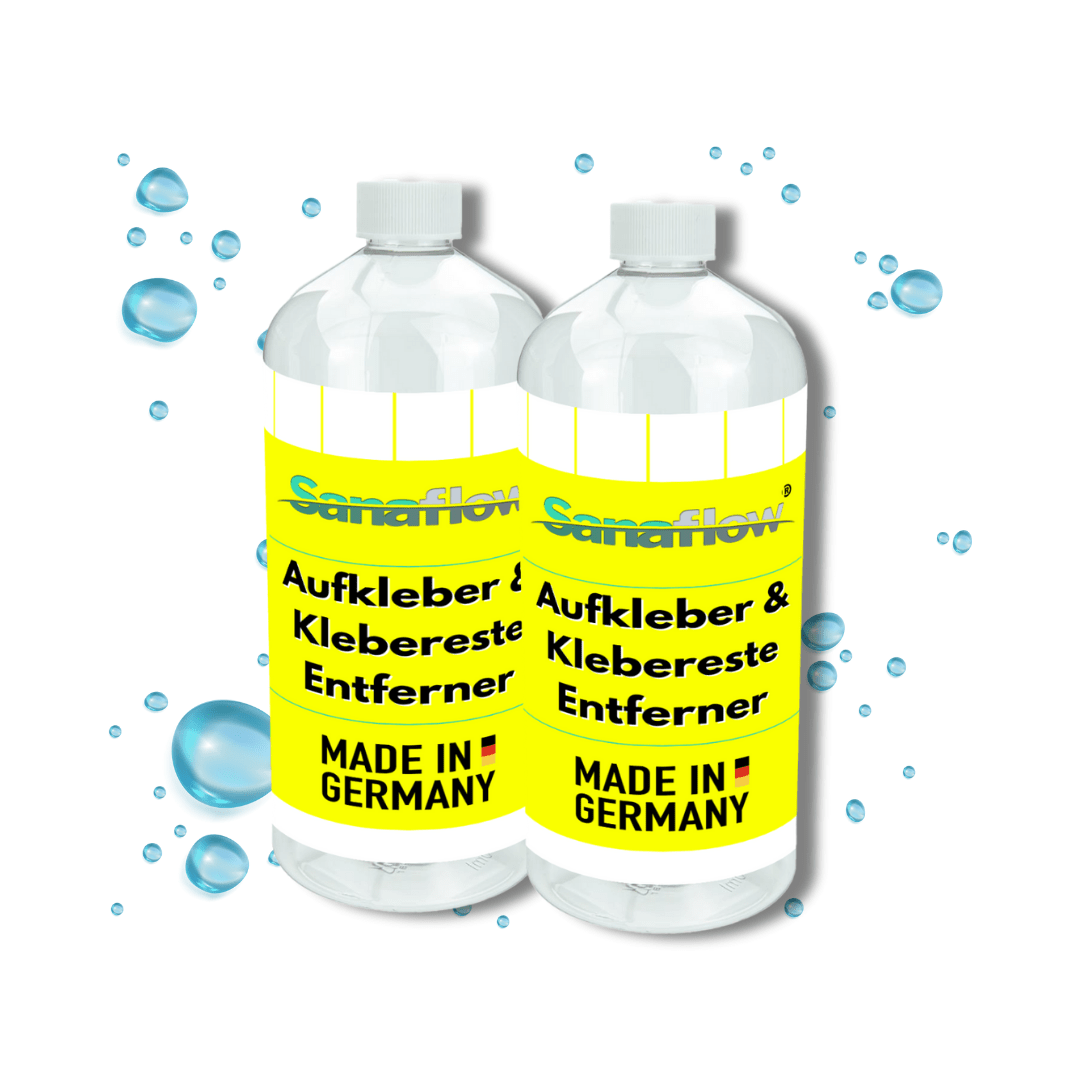 Kleberentferner für Etiketten, Aufkleber, Klebereste – Entfernt Verschmutzungen schonend - Sanaflow - Kleberentferner