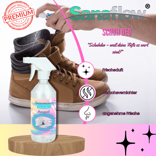 Schuh Deo Angel – Geruchsstopp, Geruchsentferner & Schuhspray gegen Schweißgeruch, langanhaltende Frische - Sanaflow - Geruchsentferner