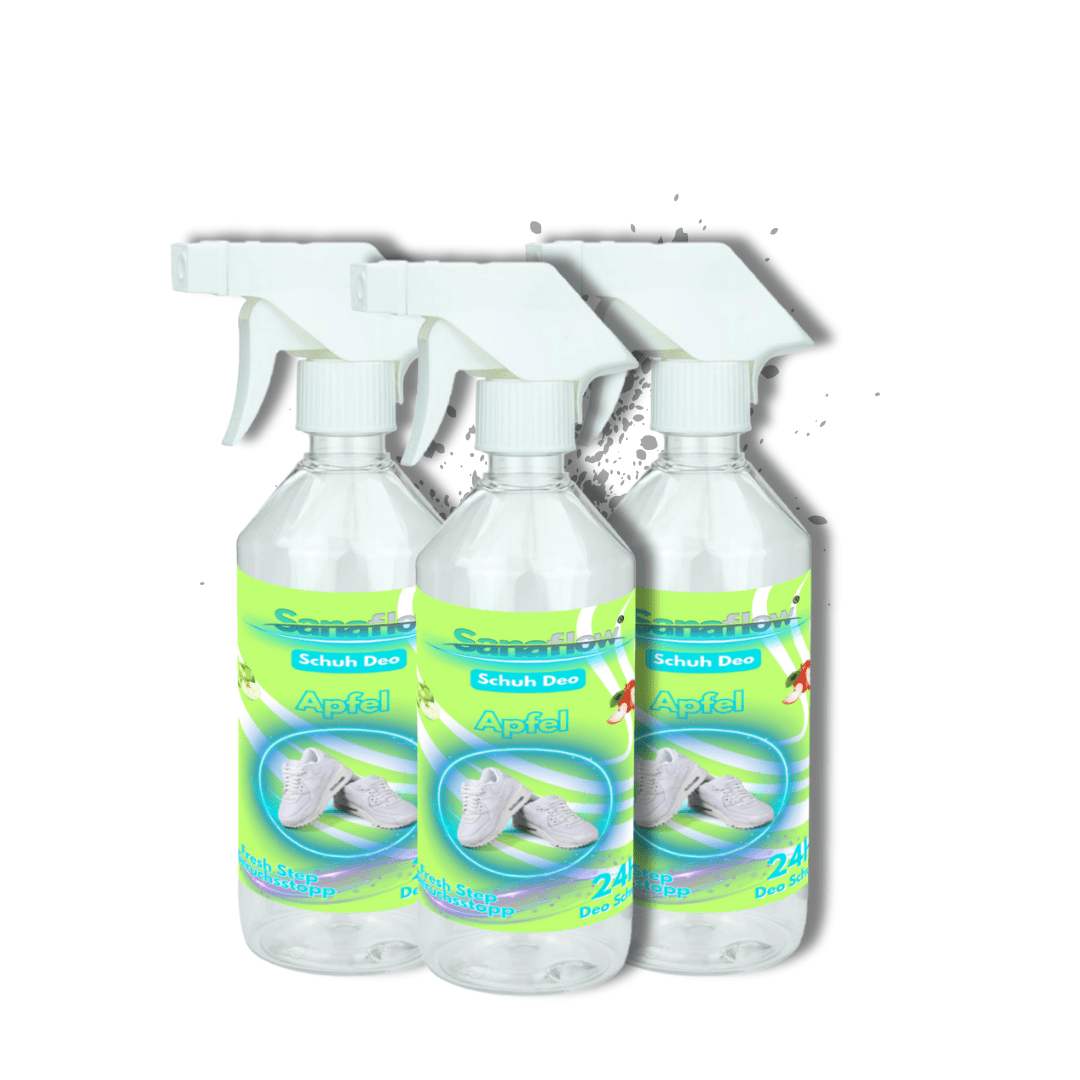 Schuh Deo Apfel – Geruchsstopp, Geruchsentferner & Schuhspray gegen Schweißgeruch, langanhaltende Frische - Sanaflow - Geruchsentferner