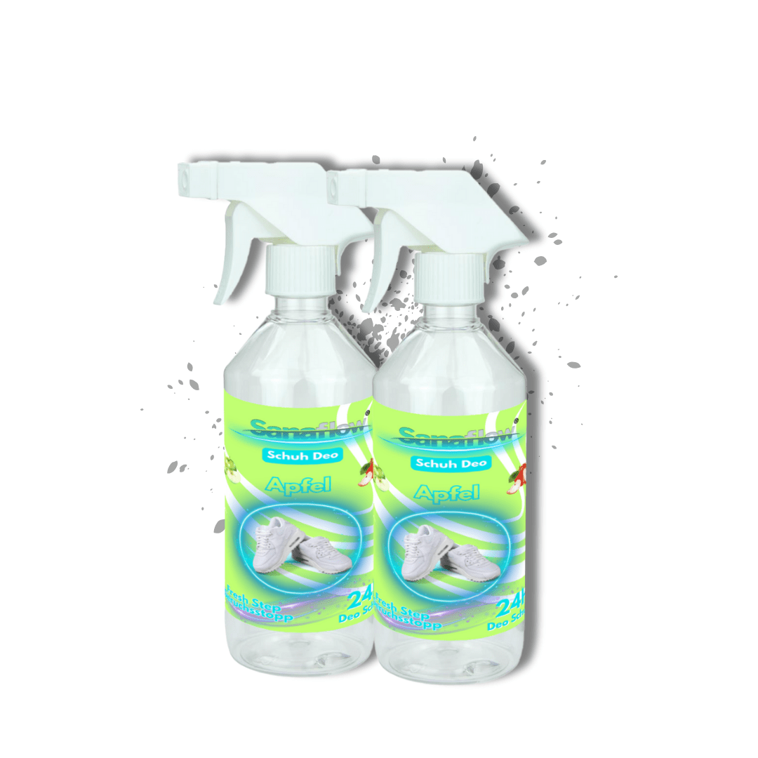 Schuh Deo Apfel – Geruchsstopp, Geruchsentferner & Schuhspray gegen Schweißgeruch, langanhaltende Frische - Sanaflow - Geruchsentferner