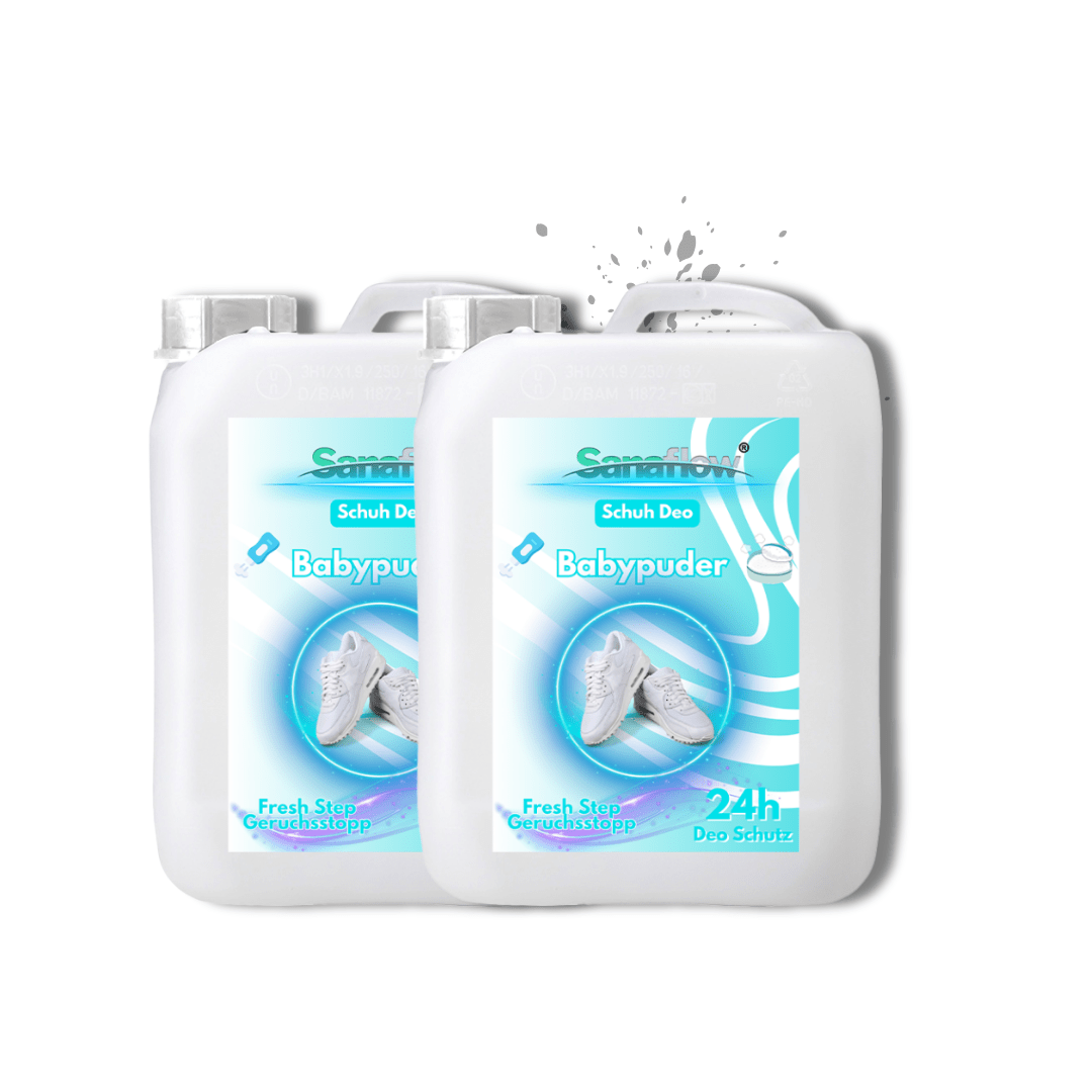 Schuh Deo Babypuder – Geruchsstopp, Geruchsentferner & Schuhspray gegen Schweißgeruch, langanhaltende Frische - Sanaflow - Geruchsentferner