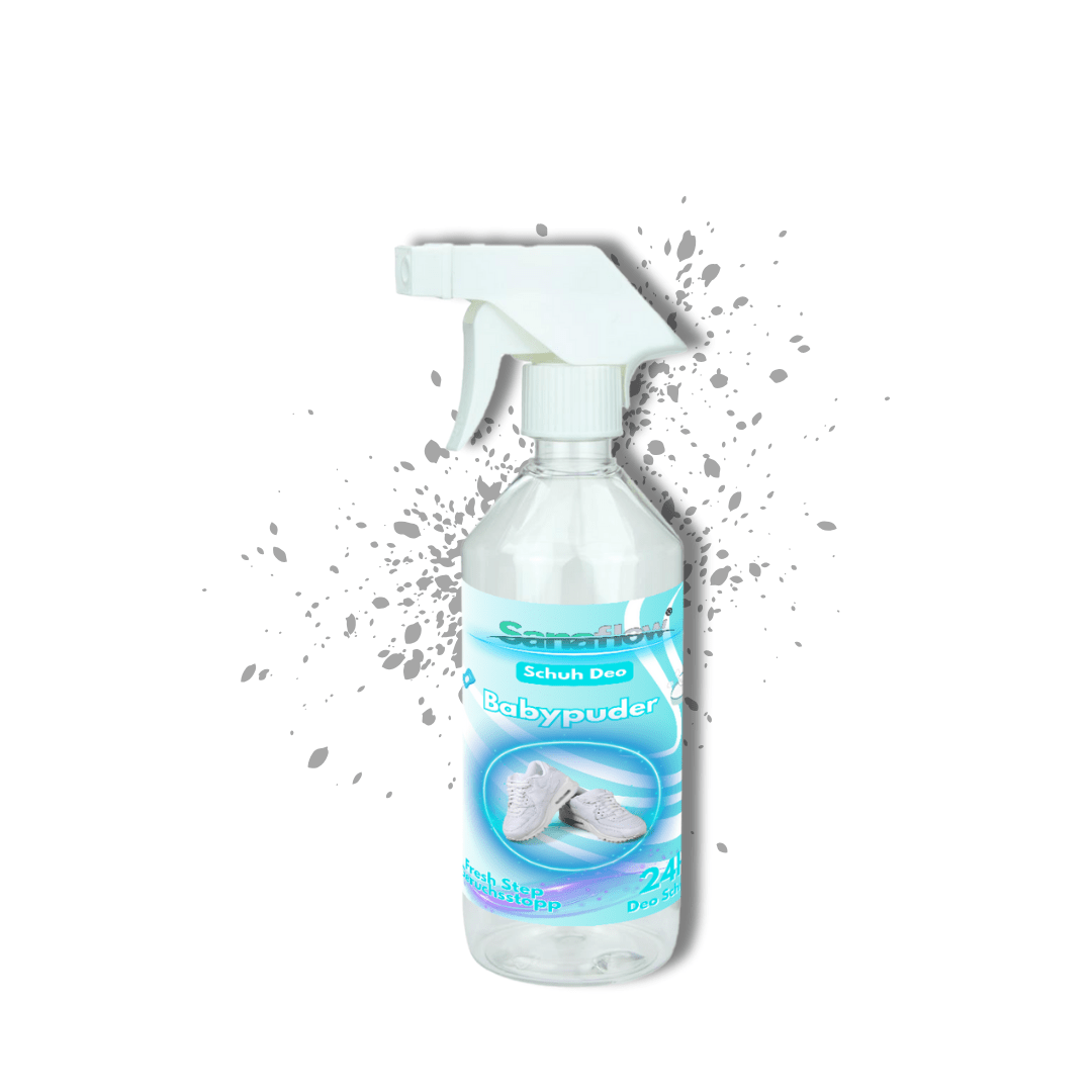 Schuh Deo Babypuder – Geruchsstopp, Geruchsentferner & Schuhspray gegen Schweißgeruch, langanhaltende Frische - Sanaflow - Geruchsentferner