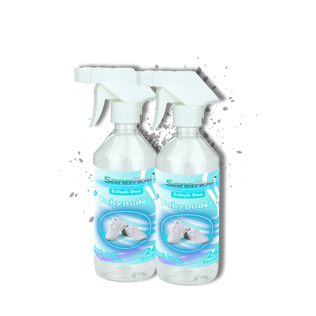 Schuh Deo Babypuder – Geruchsstopp, Geruchsentferner & Schuhspray gegen Schweißgeruch, langanhaltende Frische - Sanaflow - Geruchsentferner