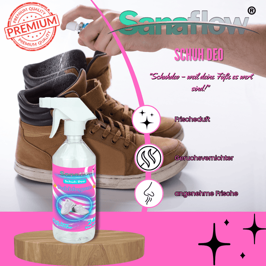 Schuh Deo Bubble Gum – Geruchsstopp, Geruchsentferner & Schuhspray gegen Schweißgeruch, langanhaltende Frische - Sanaflow - Geruchsentferner
