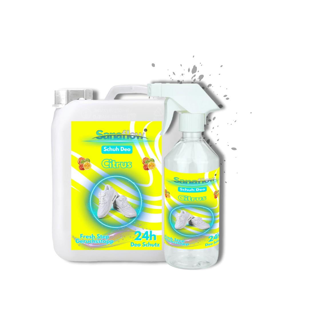 Schuh Deo Citrus – Geruchsstopp, Geruchsentferner & Schuhspray gegen Schweißgeruch, langanhaltende Frische - Sanaflow - Geruchsentferner