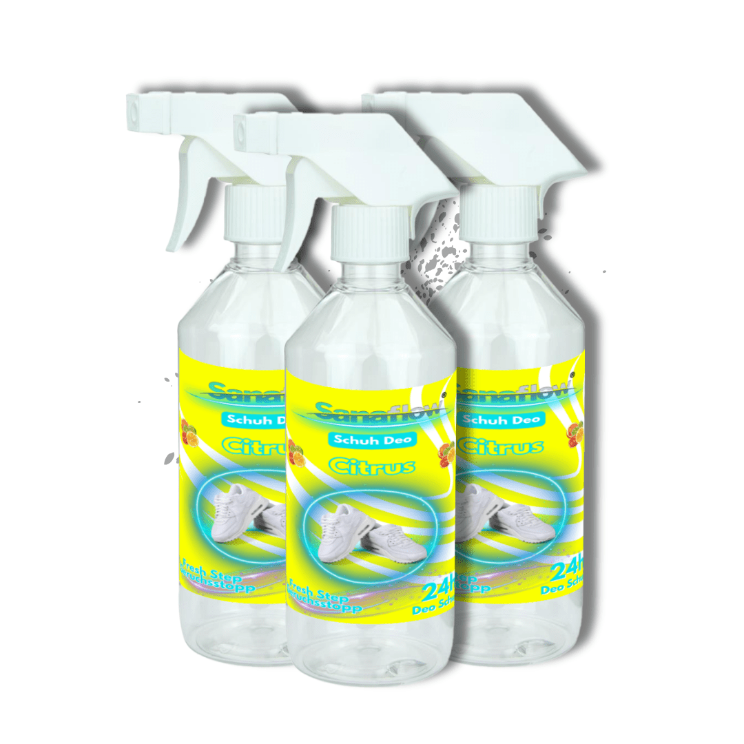 Schuh Deo Citrus – Geruchsstopp, Geruchsentferner & Schuhspray gegen Schweißgeruch, langanhaltende Frische - Sanaflow - Geruchsentferner