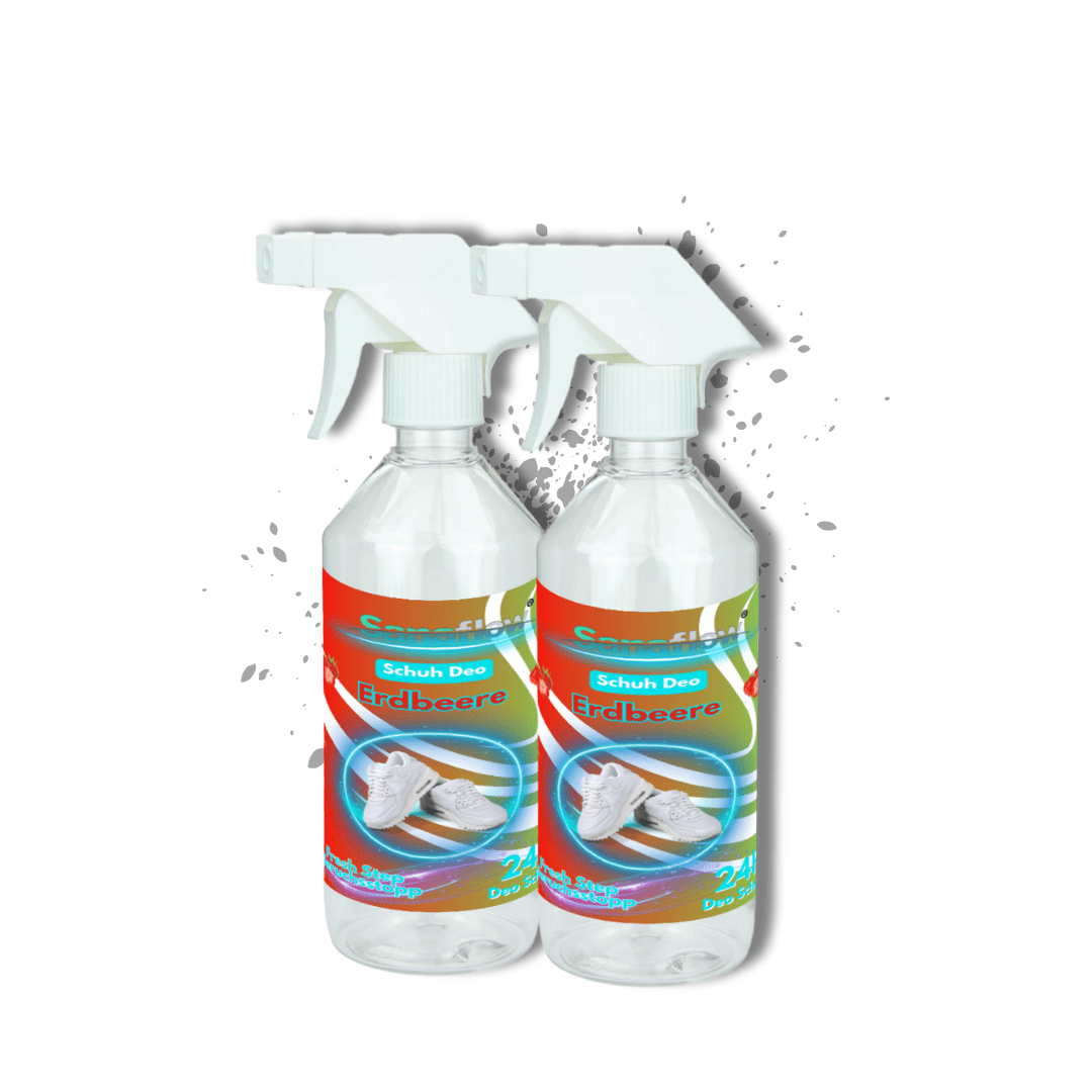 Schuh Deo Erdbeere – Geruchsstopp, Geruchsentferner & Schuhspray gegen Schweißgeruch, langanhaltende Frische - Sanaflow - Geruchsentferner