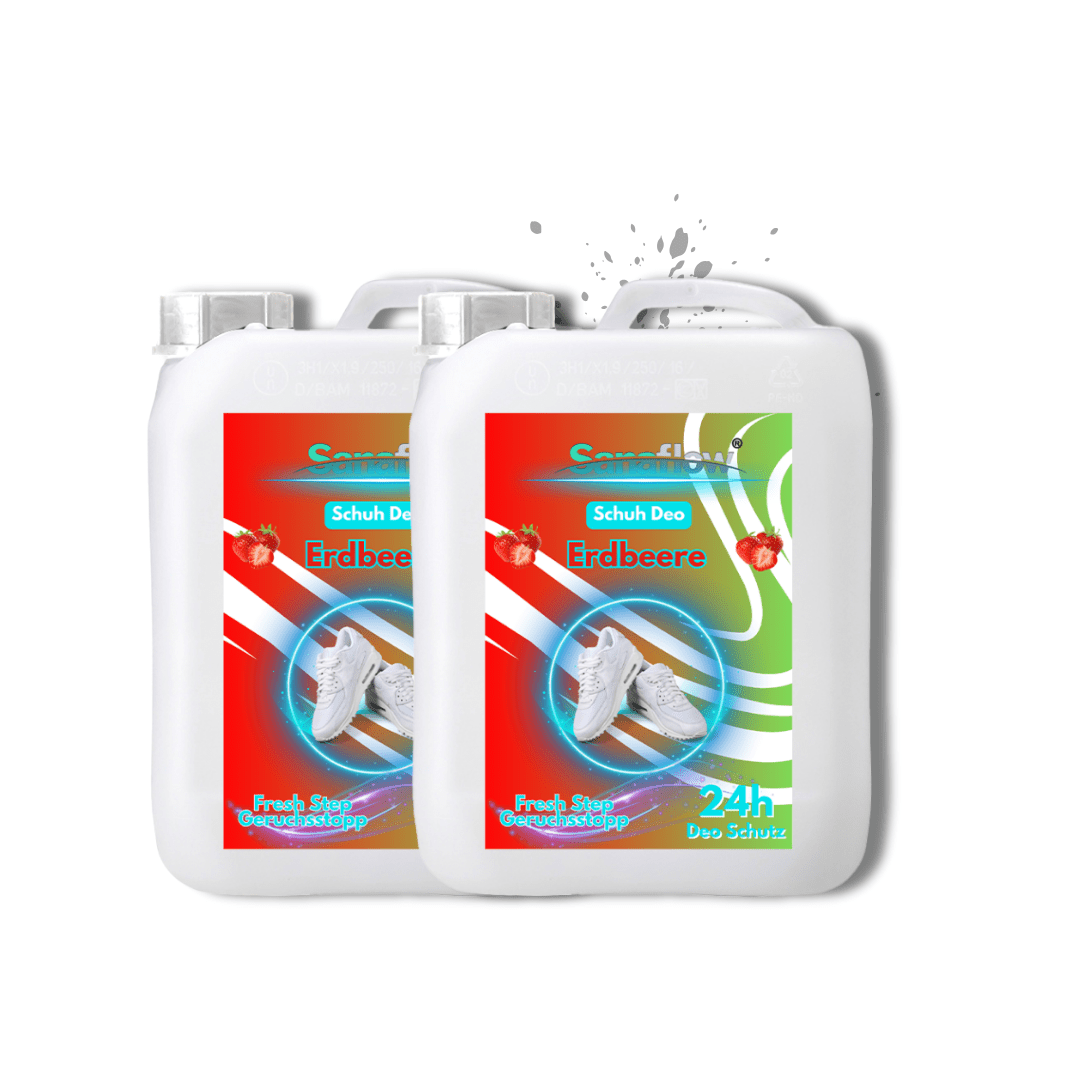 Schuh Deo Erdbeere – Geruchsstopp, Geruchsentferner & Schuhspray gegen Schweißgeruch, langanhaltende Frische - Sanaflow - Geruchsentferner