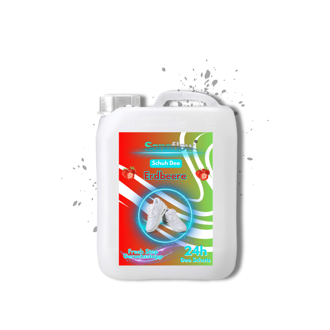 Schuh Deo Erdbeere – Geruchsstopp, Geruchsentferner & Schuhspray gegen Schweißgeruch, langanhaltende Frische - Sanaflow - Geruchsentferner