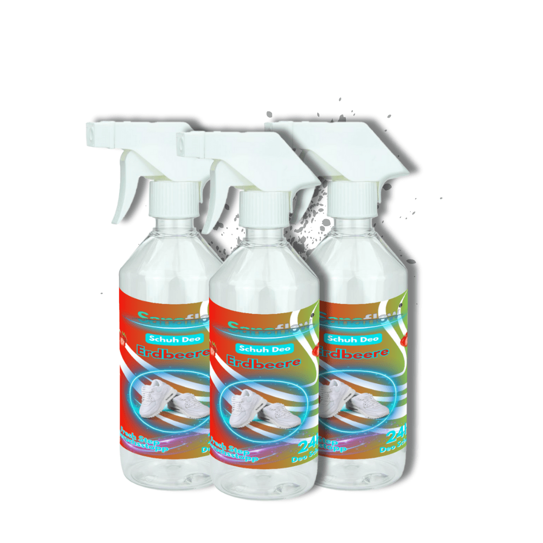 Schuh Deo Erdbeere – Geruchsstopp, Geruchsentferner & Schuhspray gegen Schweißgeruch, langanhaltende Frische - Sanaflow - Geruchsentferner