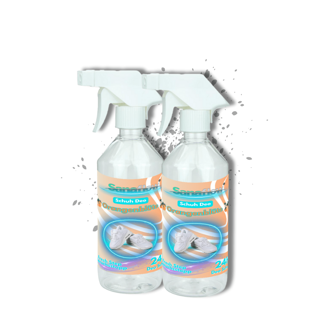 Schuh Deo Orangenblüte – Geruchsstopp, Geruchsentferner & Schuhspray gegen Schweißgeruch, langanhaltende Frische - Sanaflow - Geruchsentferner
