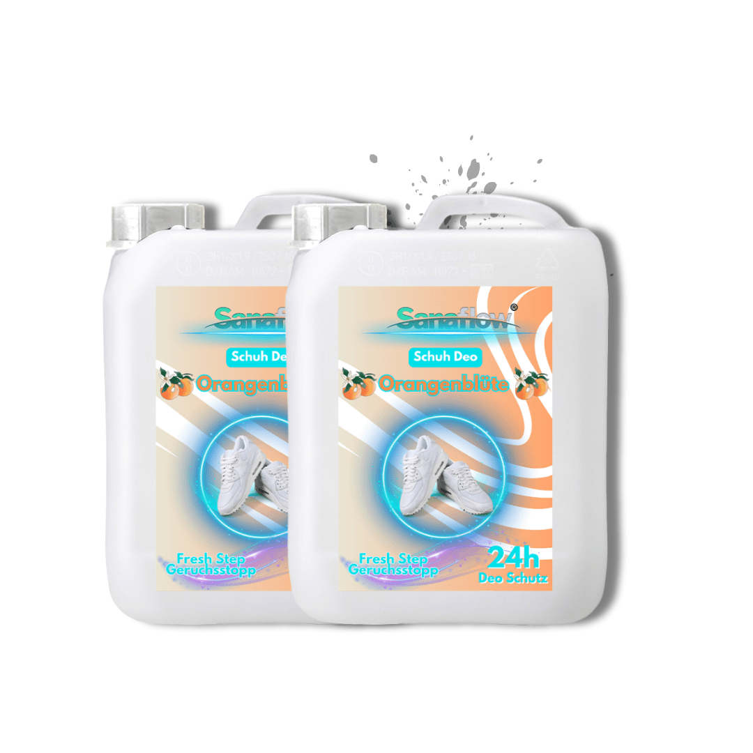 Schuh Deo Orangenblüte – Geruchsstopp, Geruchsentferner & Schuhspray gegen Schweißgeruch, langanhaltende Frische - Sanaflow - Geruchsentferner
