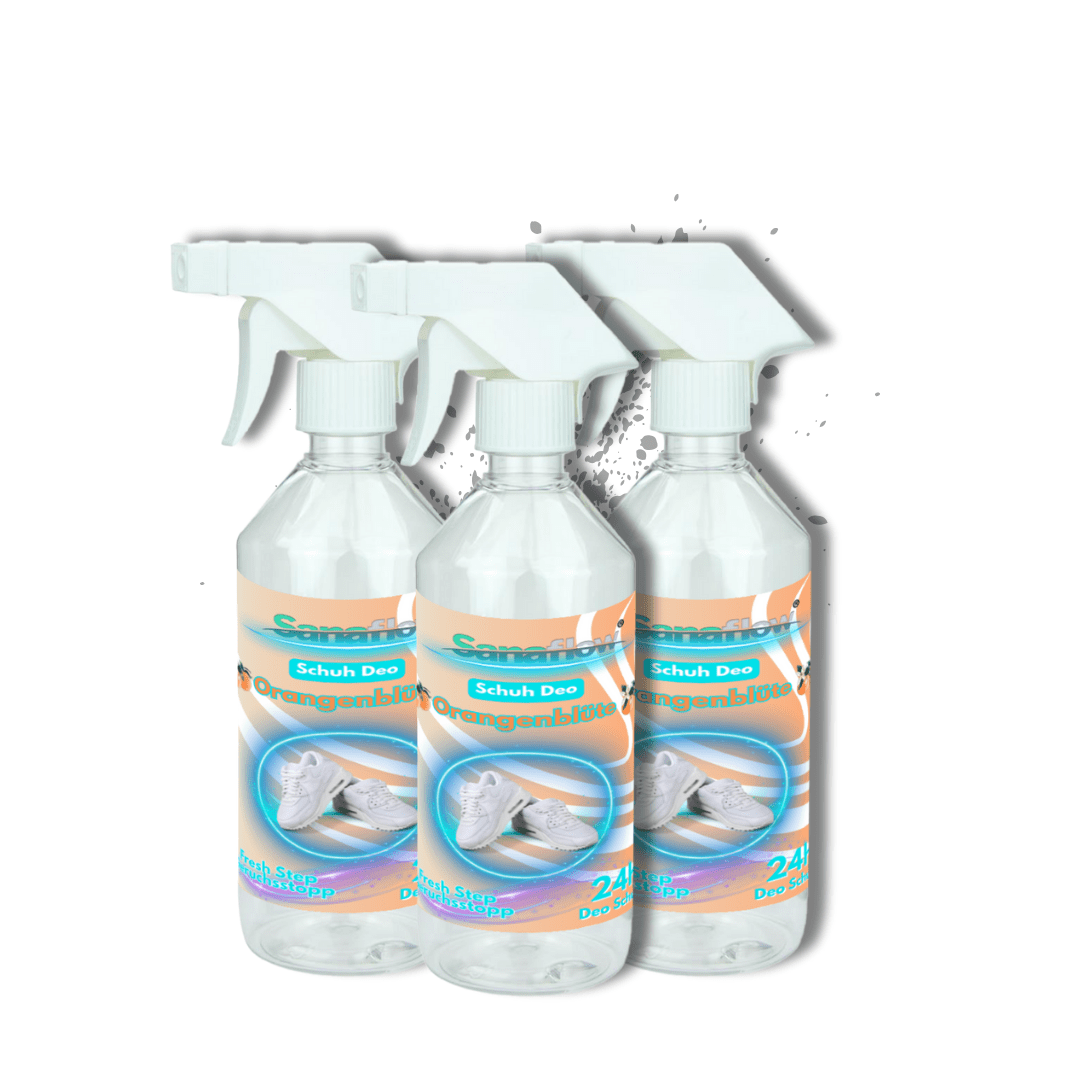 Schuh Deo Orangenblüte – Geruchsstopp, Geruchsentferner & Schuhspray gegen Schweißgeruch, langanhaltende Frische - Sanaflow - Geruchsentferner