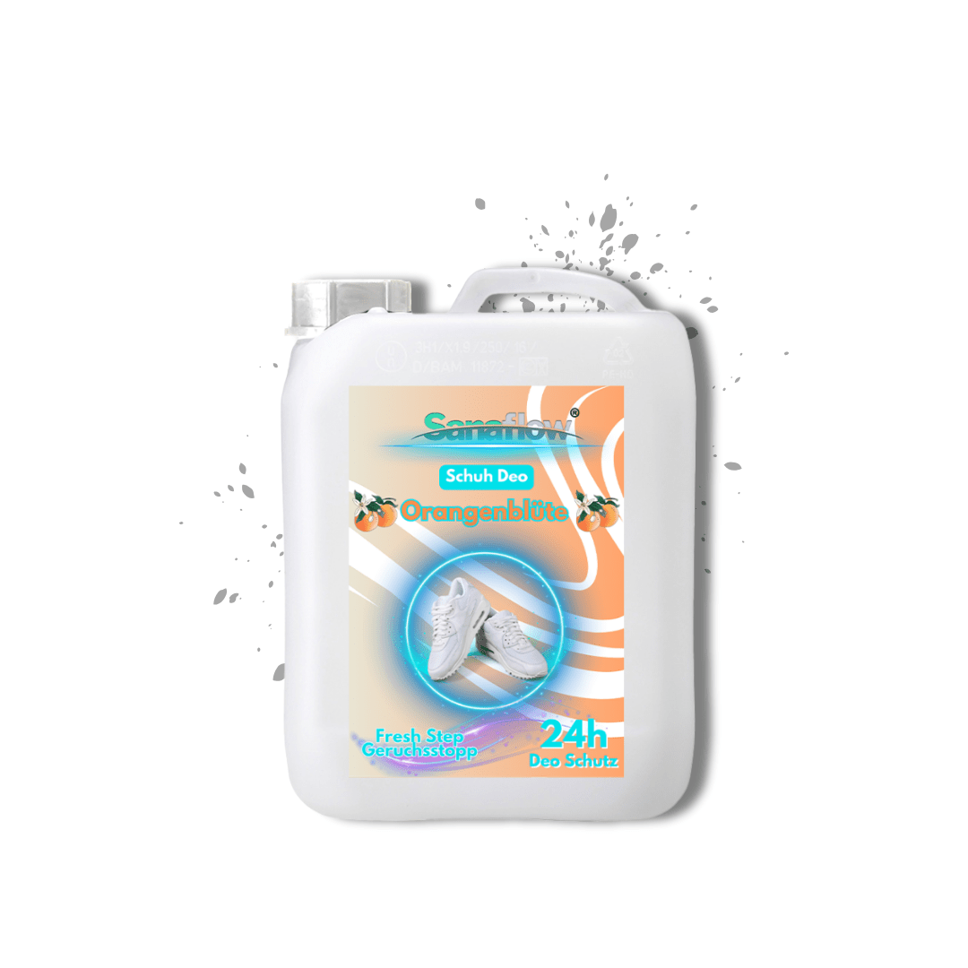 Schuh Deo Orangenblüte – Geruchsstopp, Geruchsentferner & Schuhspray gegen Schweißgeruch, langanhaltende Frische - Sanaflow - Geruchsentferner
