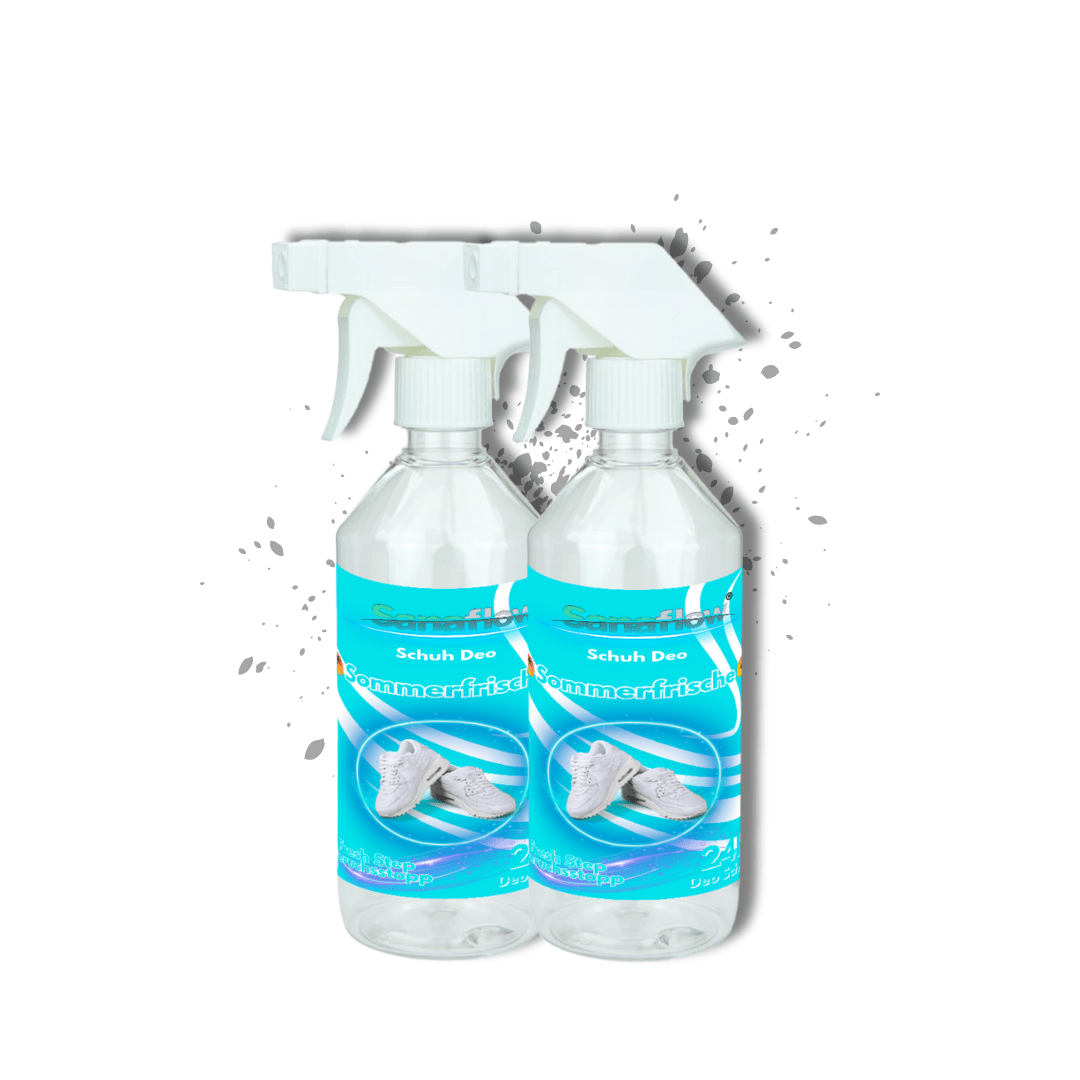 Schuh Deo Sommerfrische – Geruchsstopp, Geruchsentferner & Schuhspray gegen Schweißgeruch, langanhaltende Frische - Sanaflow - Geruchsentferner