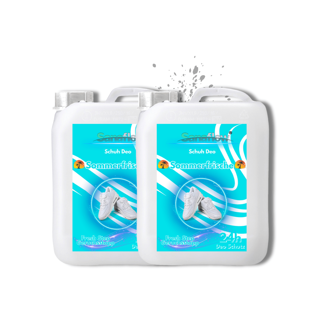 Schuh Deo Sommerfrische – Geruchsstopp, Geruchsentferner & Schuhspray gegen Schweißgeruch, langanhaltende Frische - Sanaflow - Geruchsentferner