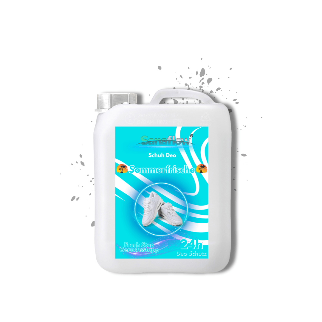 Schuh Deo Sommerfrische – Geruchsstopp, Geruchsentferner & Schuhspray gegen Schweißgeruch, langanhaltende Frische - Sanaflow - Geruchsentferner