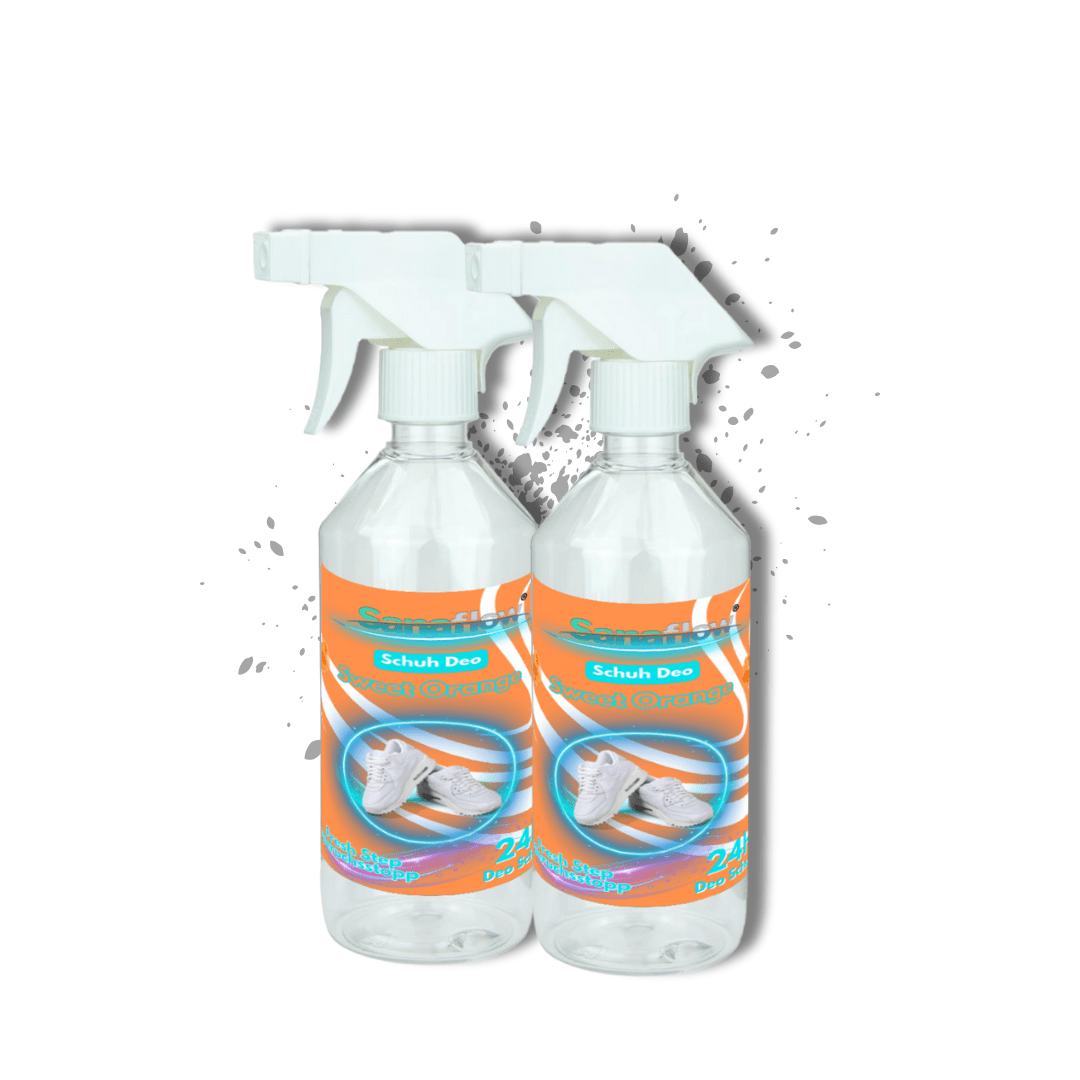 Schuh Deo Sweet Orange – Geruchsstopp, Geruchsentferner & Schuhspray gegen Schweißgeruch, langanhaltende Frische - Sanaflow - Geruchsentferner