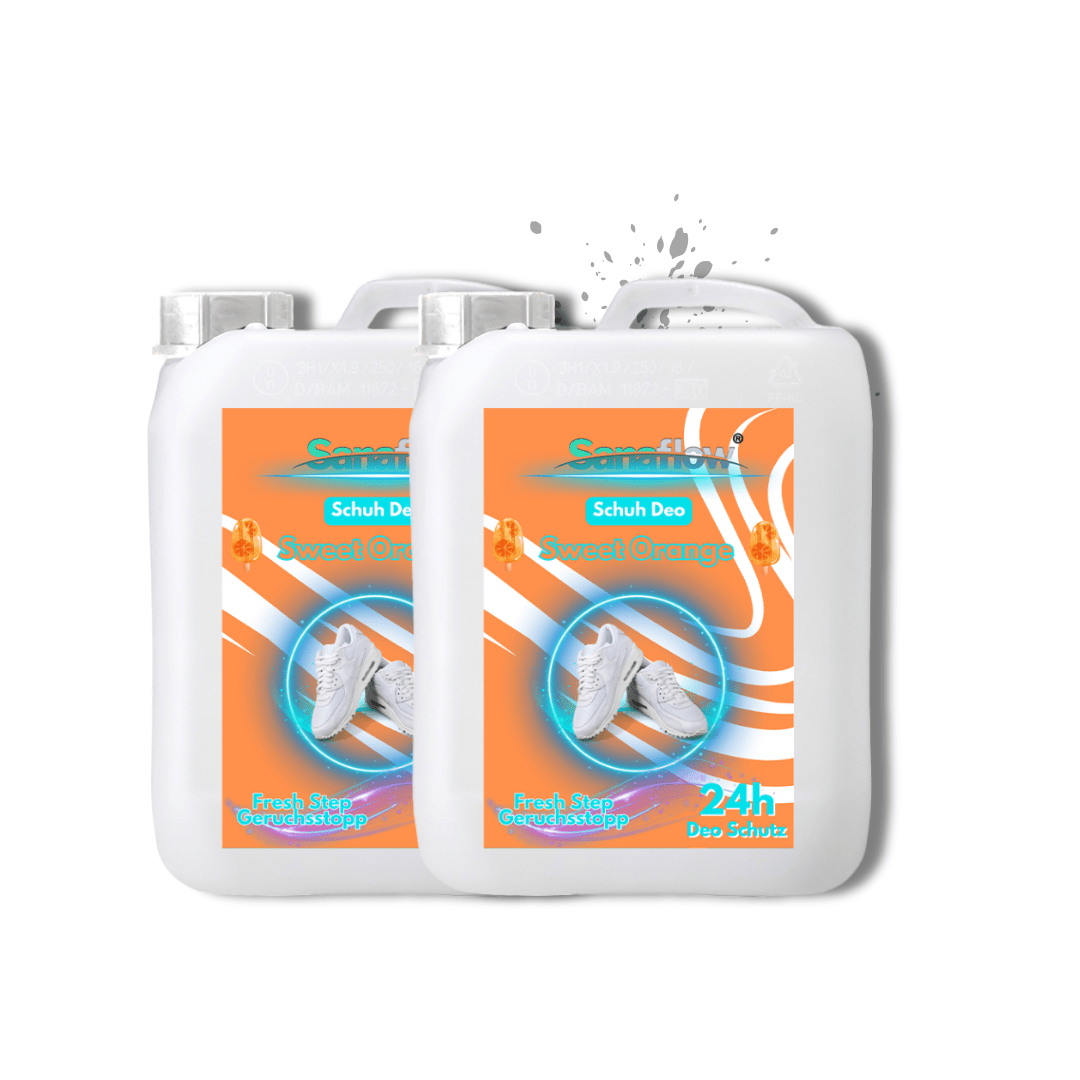 Schuh Deo Sweet Orange – Geruchsstopp, Geruchsentferner & Schuhspray gegen Schweißgeruch, langanhaltende Frische - Sanaflow - Geruchsentferner