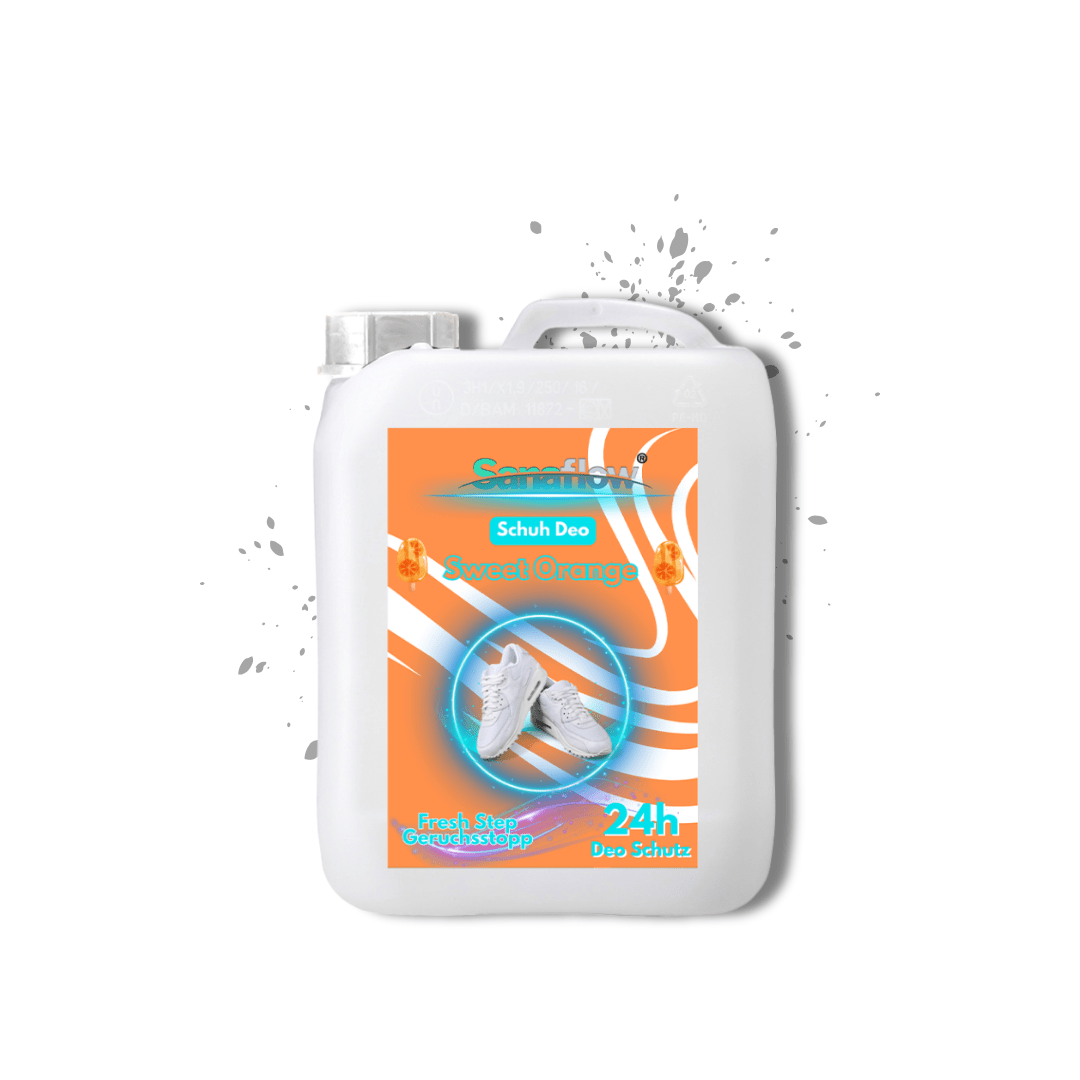 Schuh Deo Sweet Orange – Geruchsstopp, Geruchsentferner & Schuhspray gegen Schweißgeruch, langanhaltende Frische - Sanaflow - Geruchsentferner