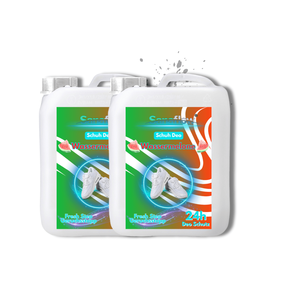 Schuh Deo Wassermelone – Geruchsstopp, Geruchsentferner & Schuhspray gegen Schweißgeruch, langanhaltende Frische - Sanaflow - Geruchsentferner
