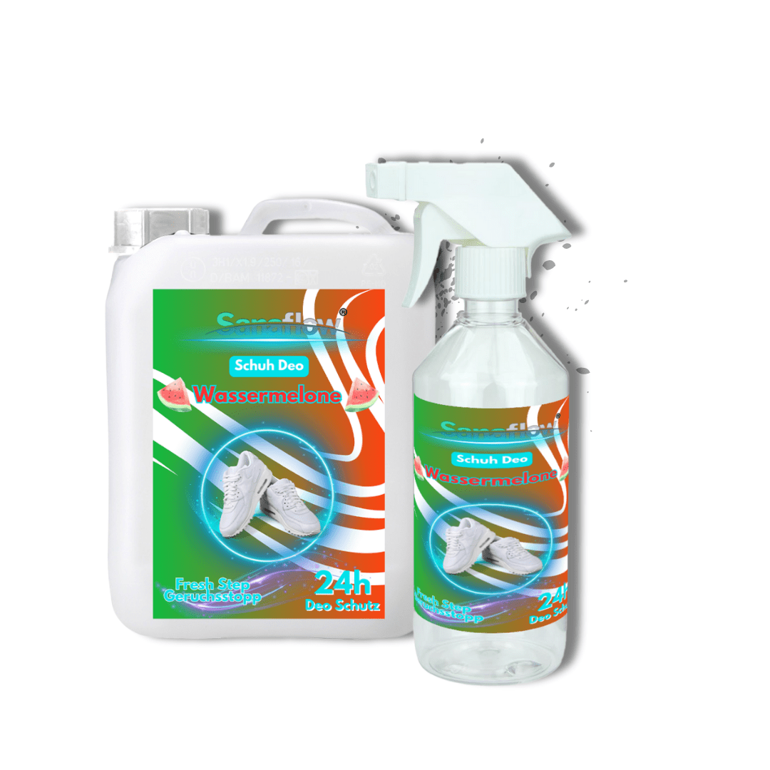 Schuh Deo Wassermelone – Geruchsstopp, Geruchsentferner & Schuhspray gegen Schweißgeruch, langanhaltende Frische - Sanaflow - Geruchsentferner