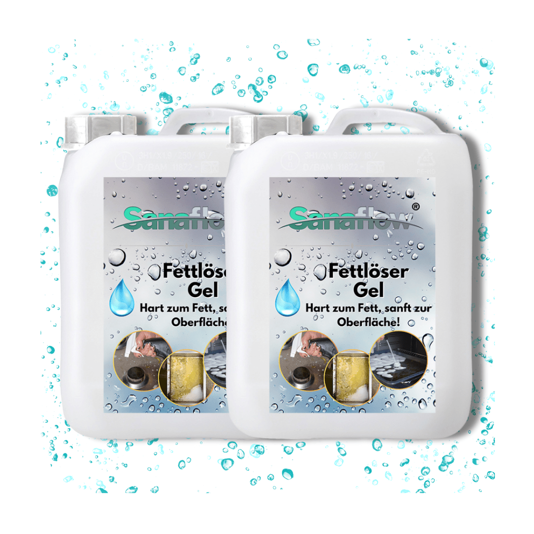 Spezial Fettlöser Gel für Edelstahl, Fliesen, Kunststoff – Löst hartnäckigste Fettverschmutzungen gezielt - Sanaflow - Backofenreiniger Gel