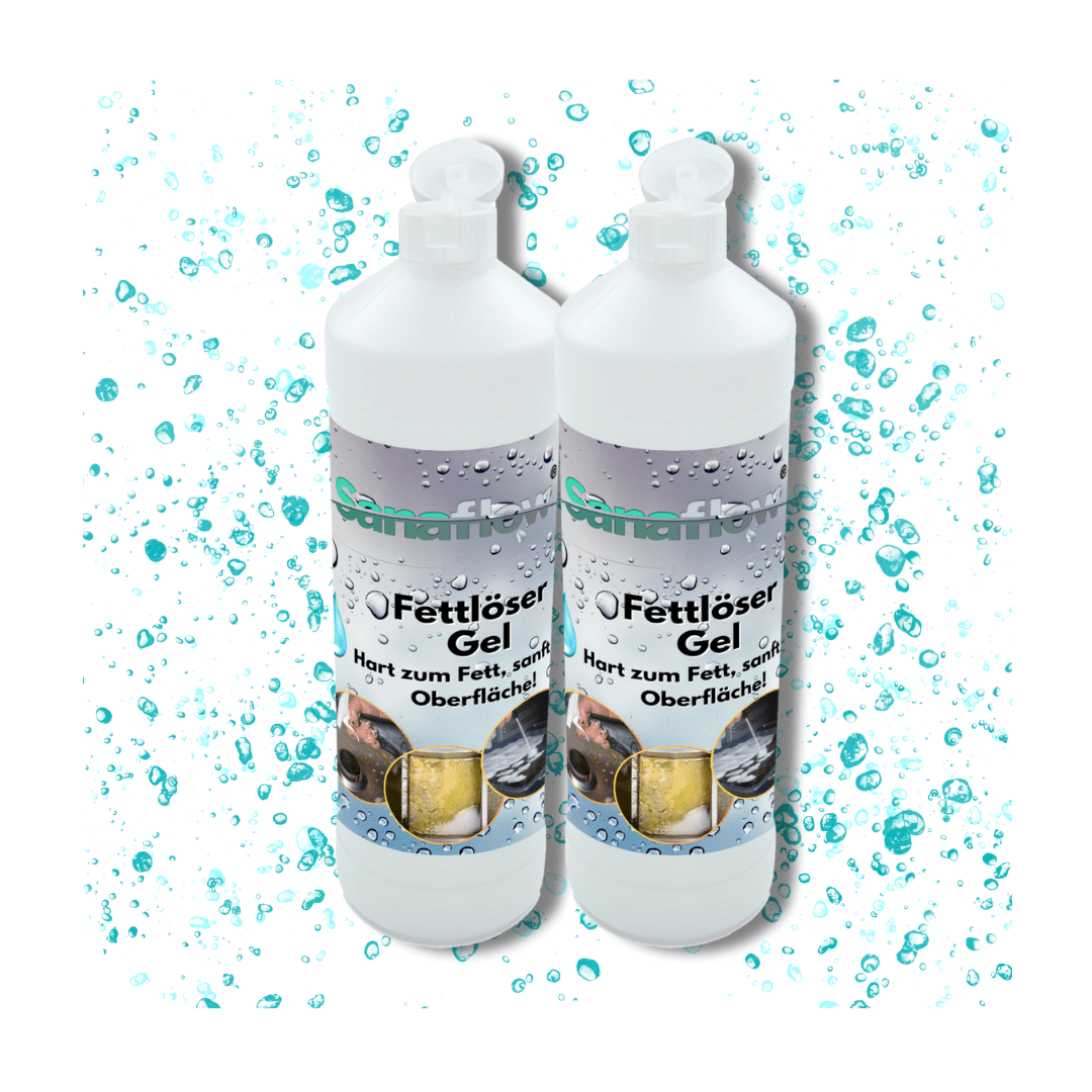 Spezial Fettlöser Gel für Edelstahl, Fliesen, Kunststoff – Löst hartnäckigste Fettverschmutzungen gezielt - Sanaflow - Backofenreiniger Gel