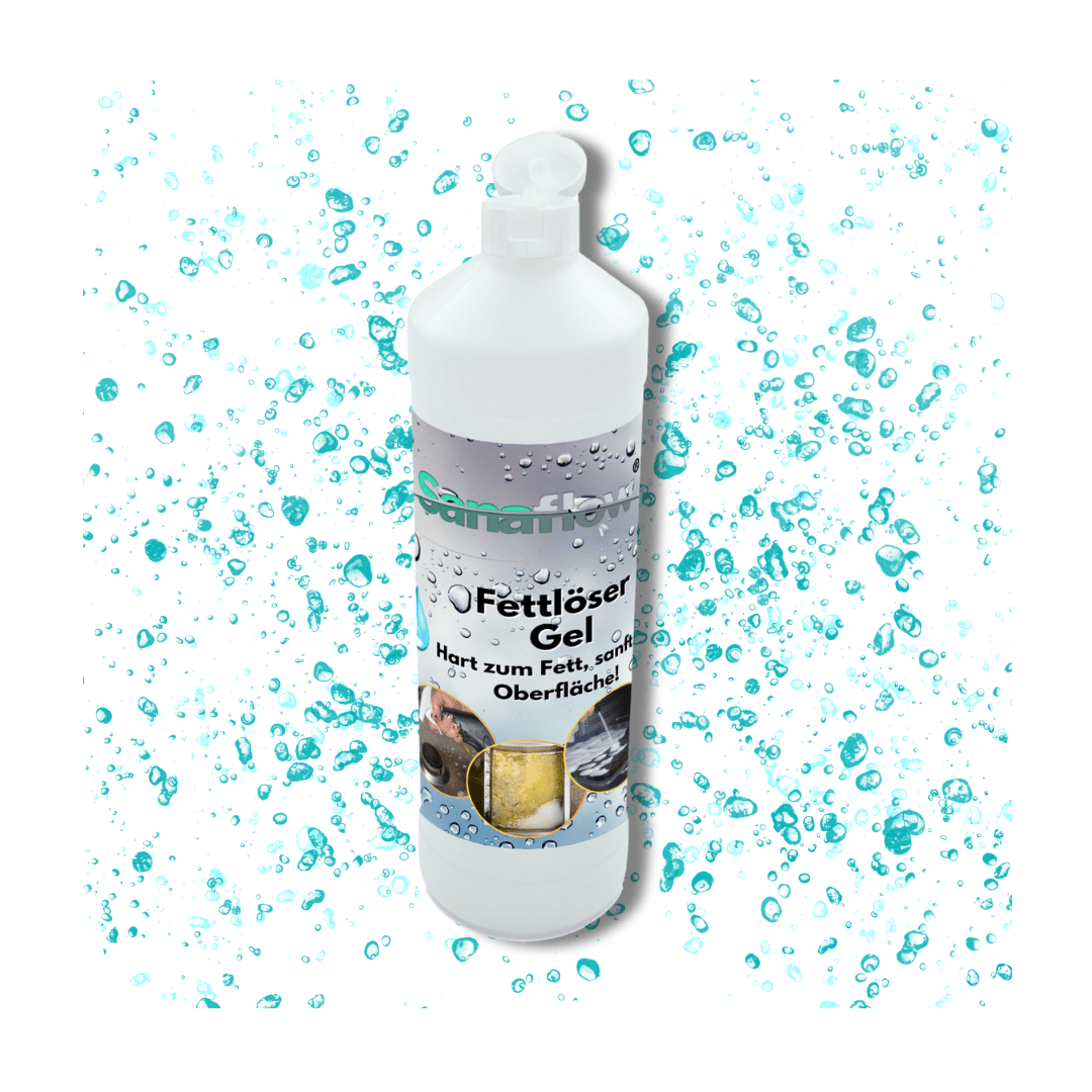 Spezial Fettlöser Gel für Edelstahl, Fliesen, Kunststoff – Löst hartnäckigste Fettverschmutzungen gezielt - Sanaflow - Backofenreiniger Gel