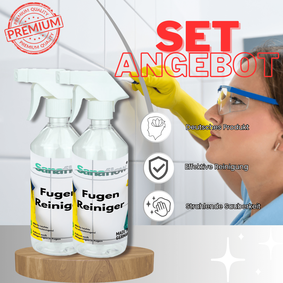 Spezial Fugenreiniger Konzentrat – Ergiebig & effektiv gegen hartnäckige Fugenverschmutzungen - Sanaflow - Fugenreiniger
